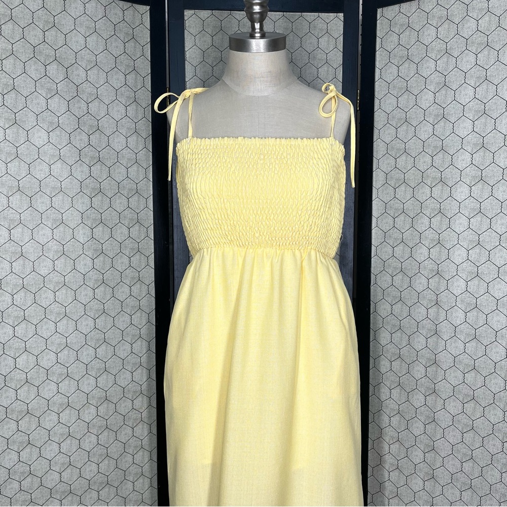 Lucca Couture Kimberly Smocked Tie Shoulder Maxi Dress